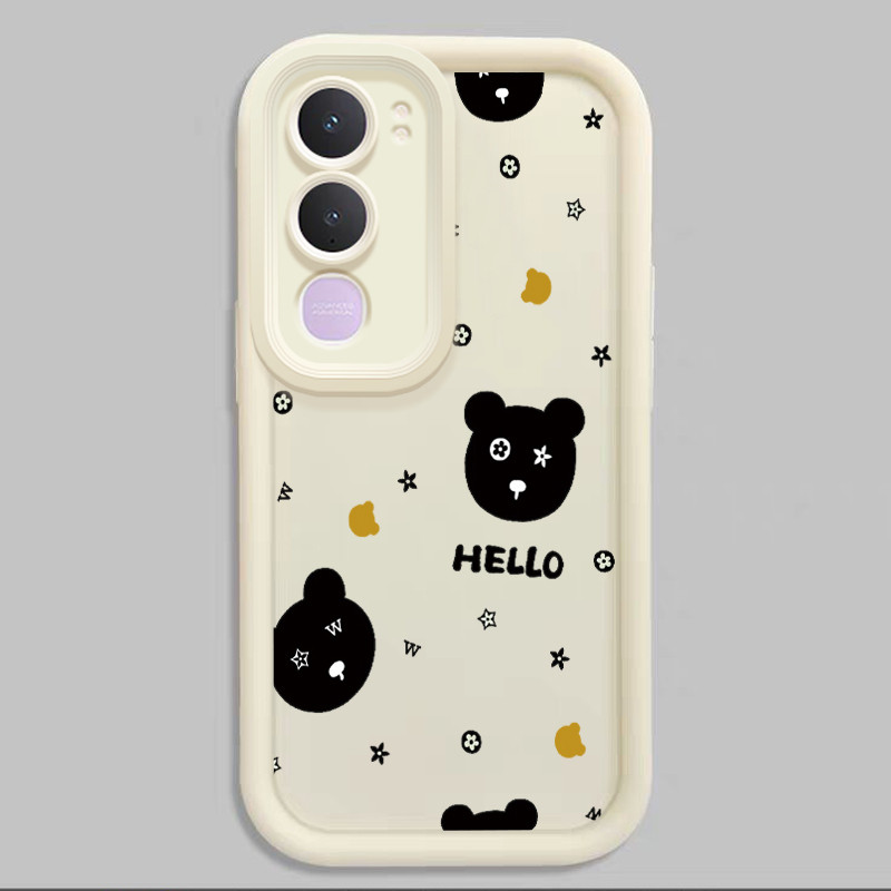 เคสสำหรับ VIVO Y21d เคสโทรศัพท์แบบใหม่ซิลิโคนหมีดอกไม้ครบวงจรซอฟต์เชลล์กันกระแทก