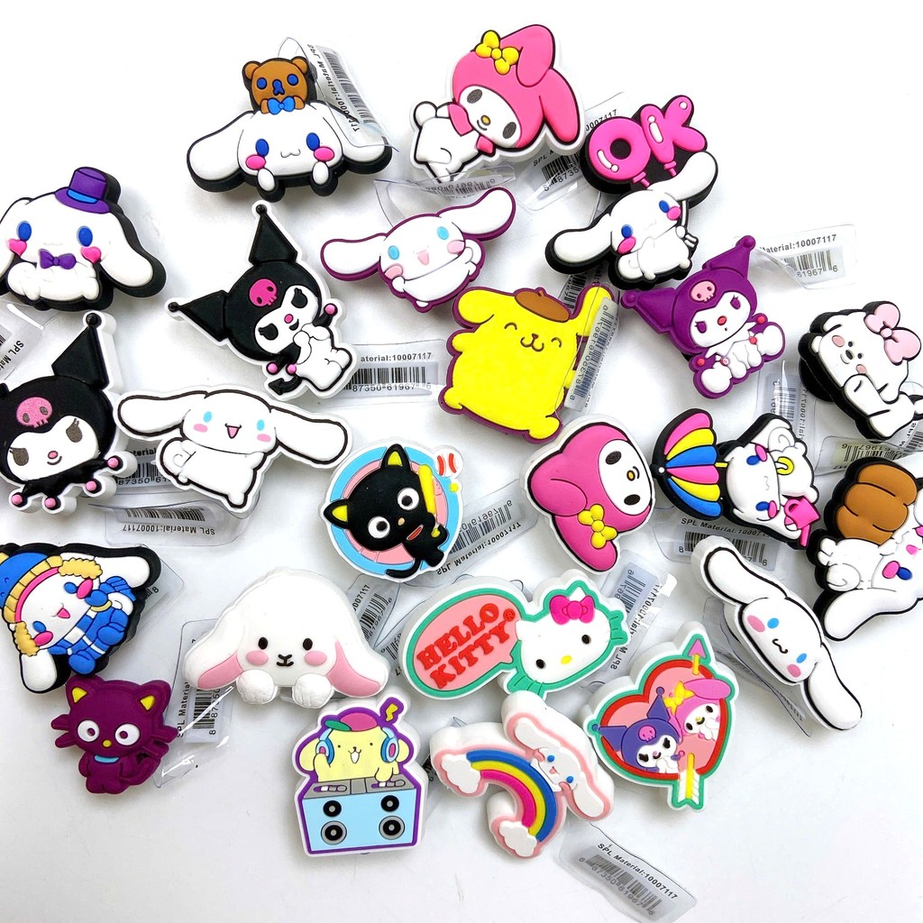 ชุดเสน่ห์รองเท้าแตะ Crocs Jibbitz Kuromi 6 ชิ้นพร้อมการ์ดกระดาษ