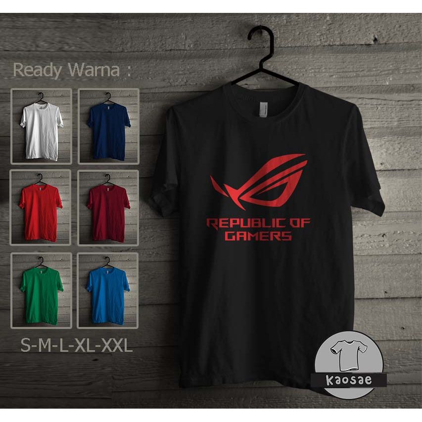 เสื้อยืด Republic of Gamers เสื้อยืด Distro