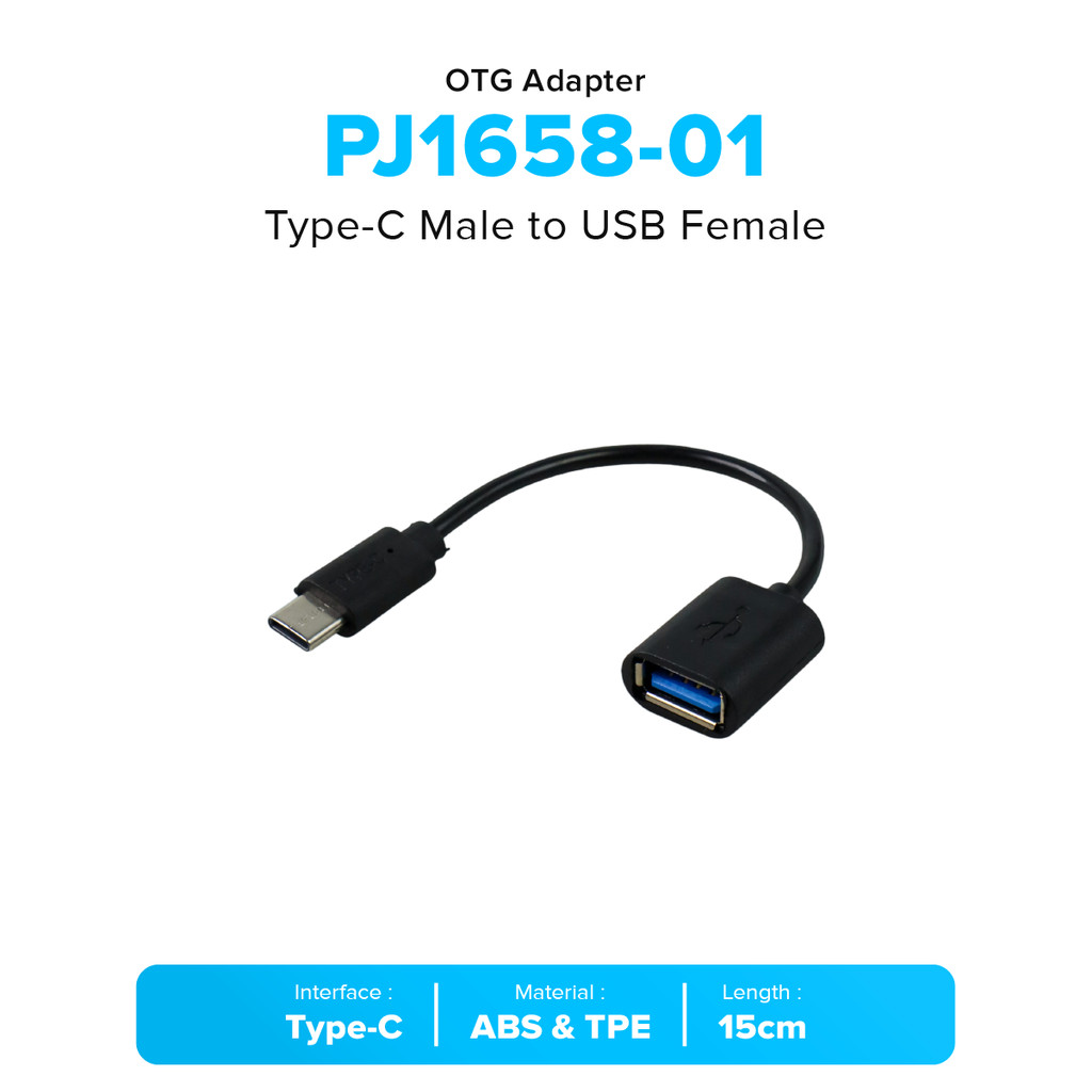PJ1658-01 Type-C Male to USB Female OTG Cable Adapter Converter