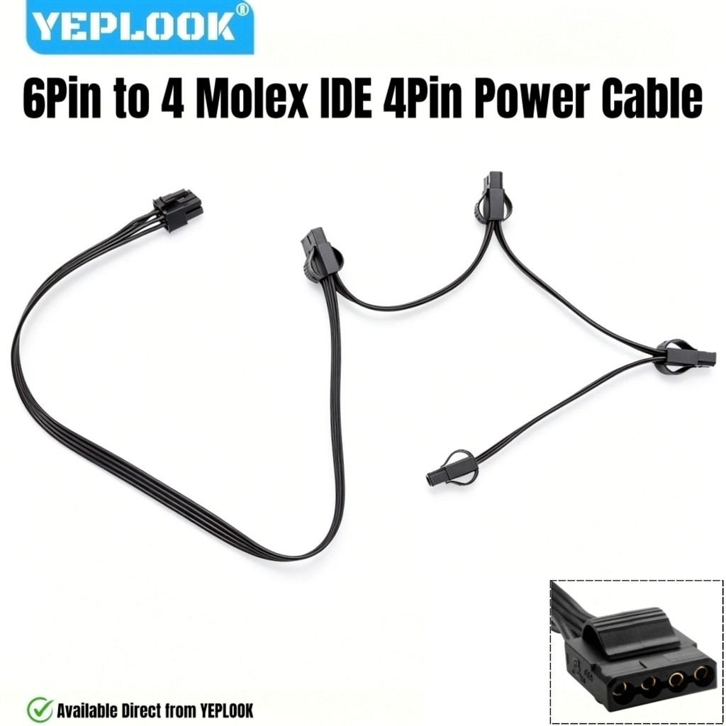 6Pin to 4 Molex, Peripheral PATA IDE 4Pin สายไฟสําหรับ Corsair HX1500i, HX1200i, HX1000i, HX850i, HX