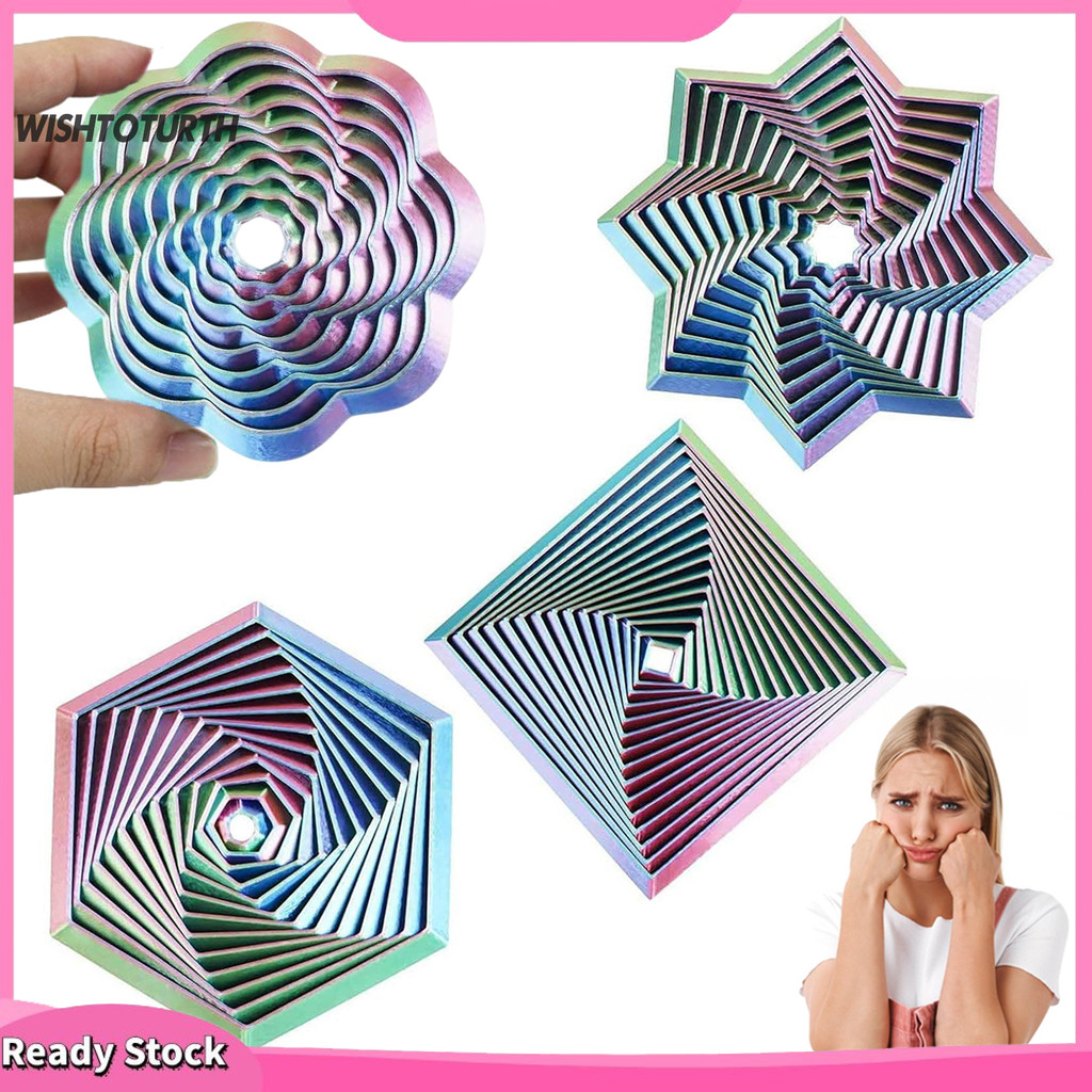 {wishtoturth88}4 ชิ้น 3D พิมพ์ Fractal Fidget หกเหลี่ยมความเครียดบรรเทาความวิตกกังวลขยาย Fidget Octa