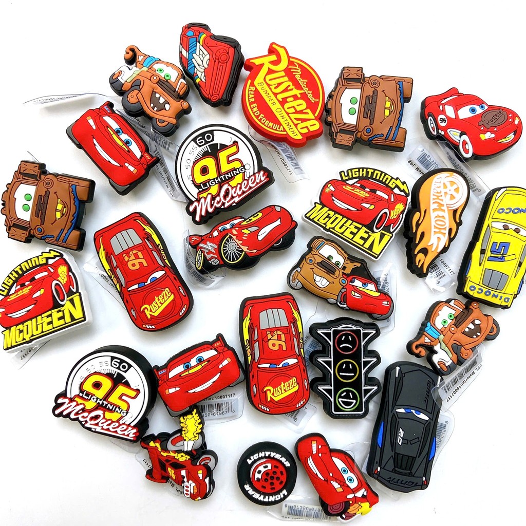 ชุด Crocs Jibbitz Mcqueen Slipper Charms INCLUDED 6 ชิ้นพร้อมการ์ดกระดาษ