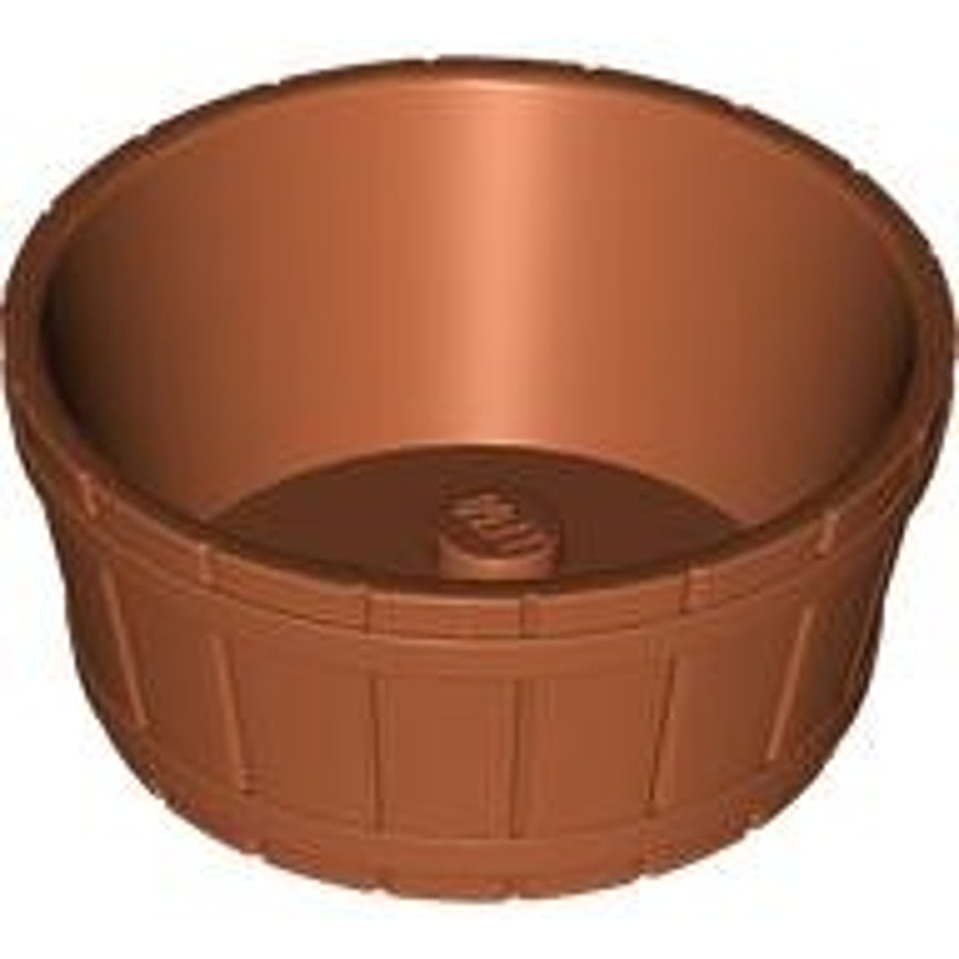 Brick2cube Part - Container, Barrel Half Large with Axle Hole - 64951
