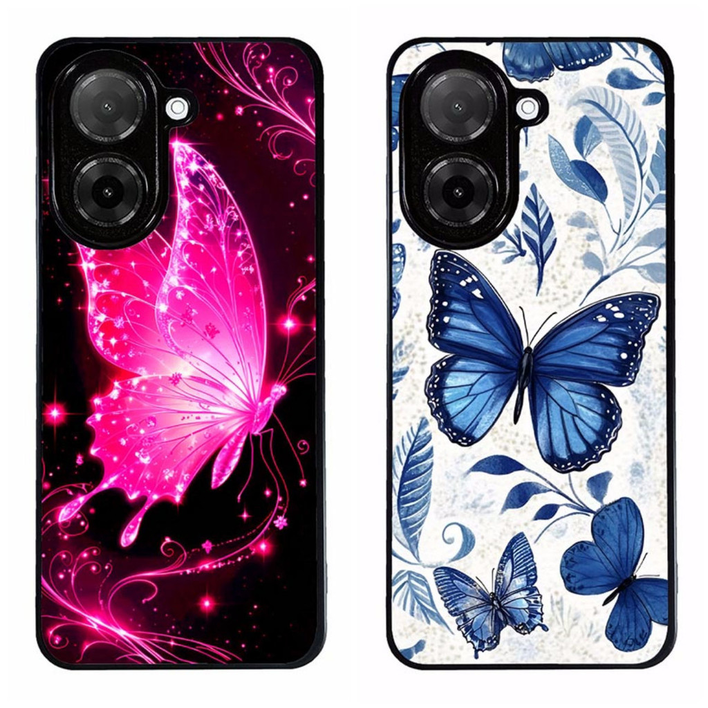 เคสโทรศัพท์สําหรับ POCO C71 Buterfly (3) การป้องกันสีดําความงาม