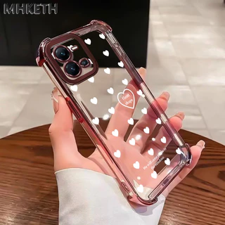 MHKETH เคสสำหรับ VIVO V25 5G V25 Pro 5G V25E X80 Lite 5G เคสโทรศัพท์แบบใสชุบขอบมีแอร์แบ็กกันตกทั้งสี่มุม