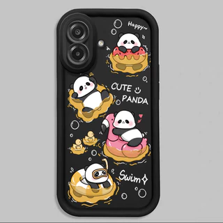 เคสสำหรับ Samsung A07 M07 F07 F70E 5G M17E 5G เคสโทรศัพท์แบบใหม่แพนด้าน่ารักสามสีซิลิโคนครบวงจรซอฟต์เชลล์กันกระแทก