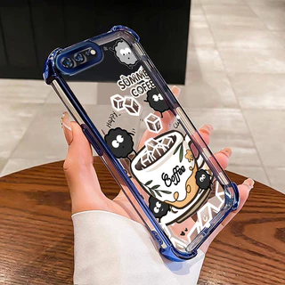 เคสสำหรับ iPhone 7 Plus 8 Plus X Xs Max Xr เคสโทรศัพท์แบบใหม่โปร่งใสซิลิโคนกาแฟฤดูร้อนซอฟต์เชลล์กันกระแทก