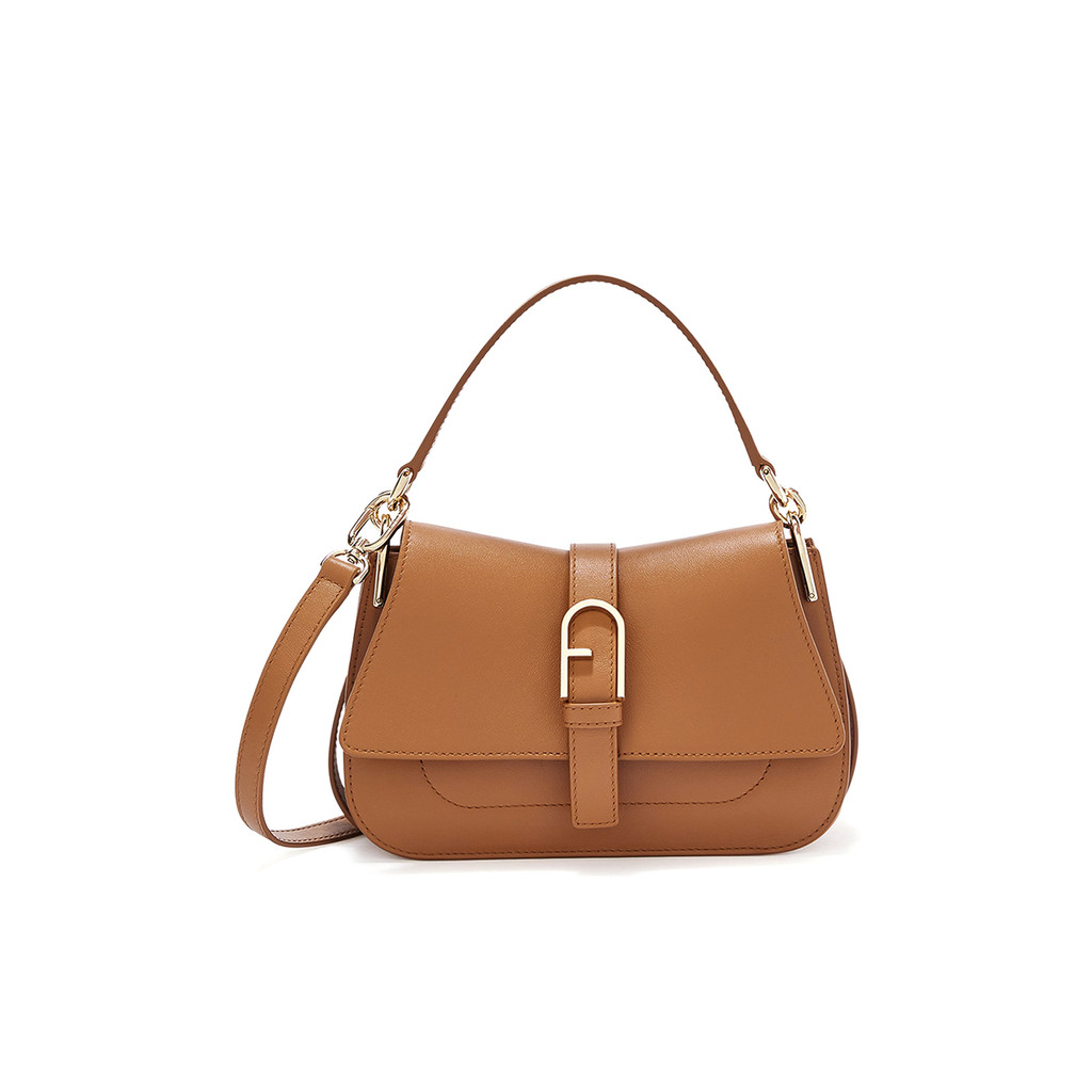 Furla รุ่น Flow Mini Top Handle กระเป๋าถือผู้หญิง WB01032BX2045 สี BRANDY ขนาด 21.5X15X8 cm