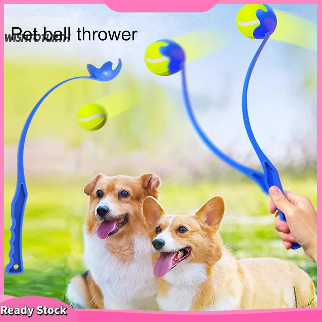 {wishtoturth88}Pet Thrower Dog Ball Launcher แฮนด์ฟรีทําความสะอาดของเล่นสนุกสําหรับสุนัขเพิ่มระยะทาง