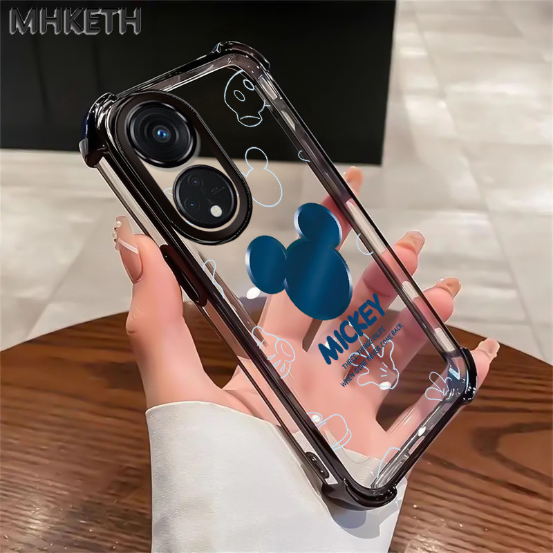 MHKETH เคสสำหรับ OPPO Reno 8T 5G เคสโทรศัพท์สไตล์คู่รักน่ารักโปร่งใสชุบอิเล็กโทรเพลตกันกระแทก