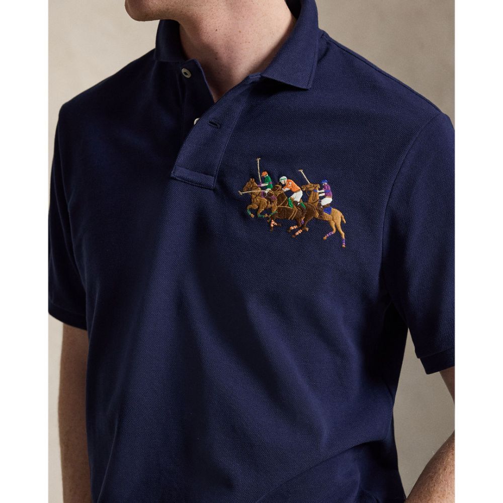 Polo Ralph Lauren เสื้อโปโลผู้ชาย รุ่น MNPOKNI1N823972 สีกรมท่า — صورة 4