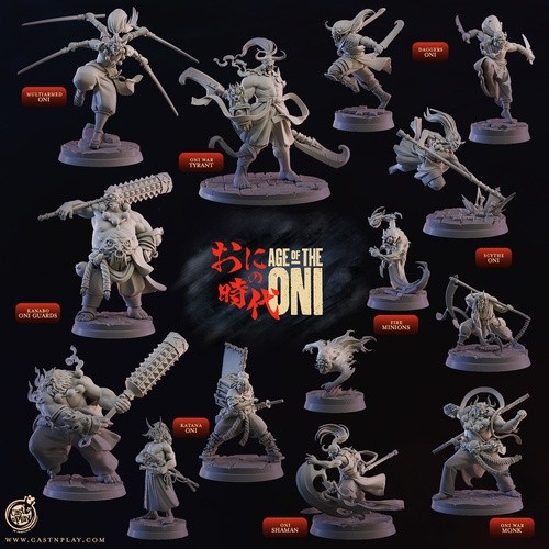 D&D Miniature 32mm - Age of the Oni | Resin TRPG บอร์ดเกม [Made to oder ส่งภายใน 1-3 วัน]