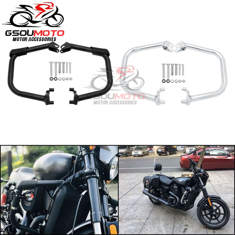 รถจักรยานยนต์ทางหลวง Crash Bar เครื่องยนต์ป้องกันยางสําหรับ Harley Street XG 500/750 XG500 XG750 XG7