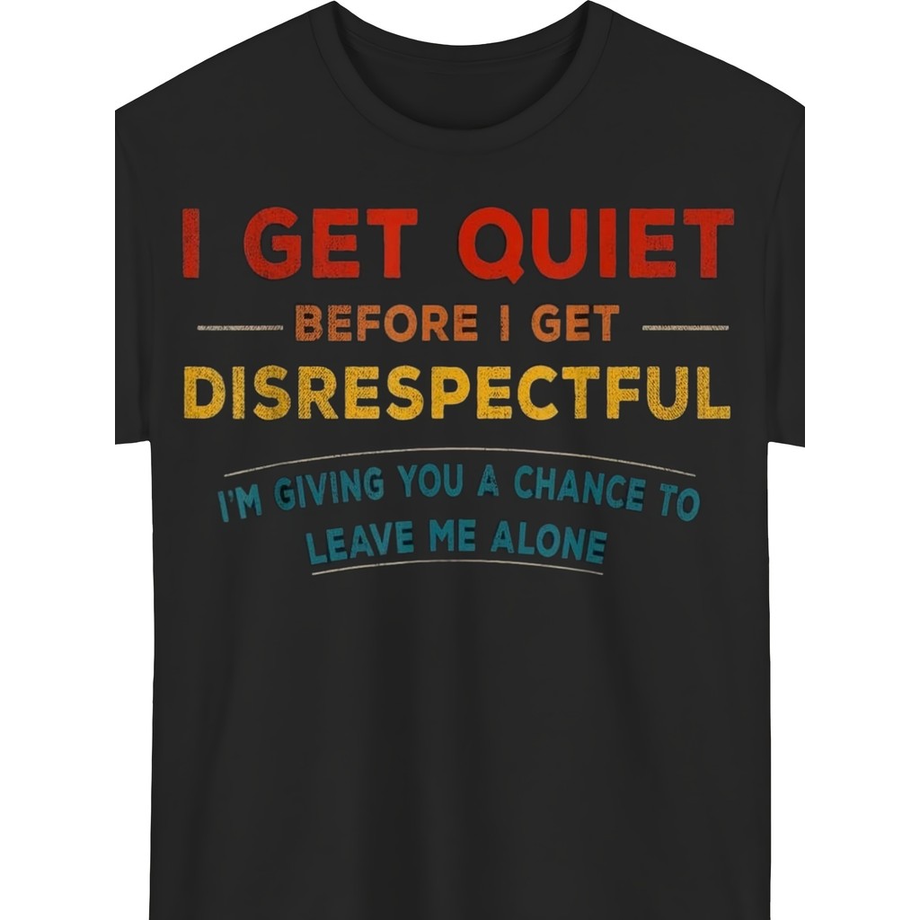 Mens Plus-Size Plus-Size T-Shirt Black 180G Round Neck Machine Washable Funny Quote T-Shirt - ILl Ca