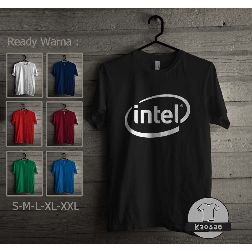 เสื้อยืดโลโก้ Intel เสื้อยืด Distro