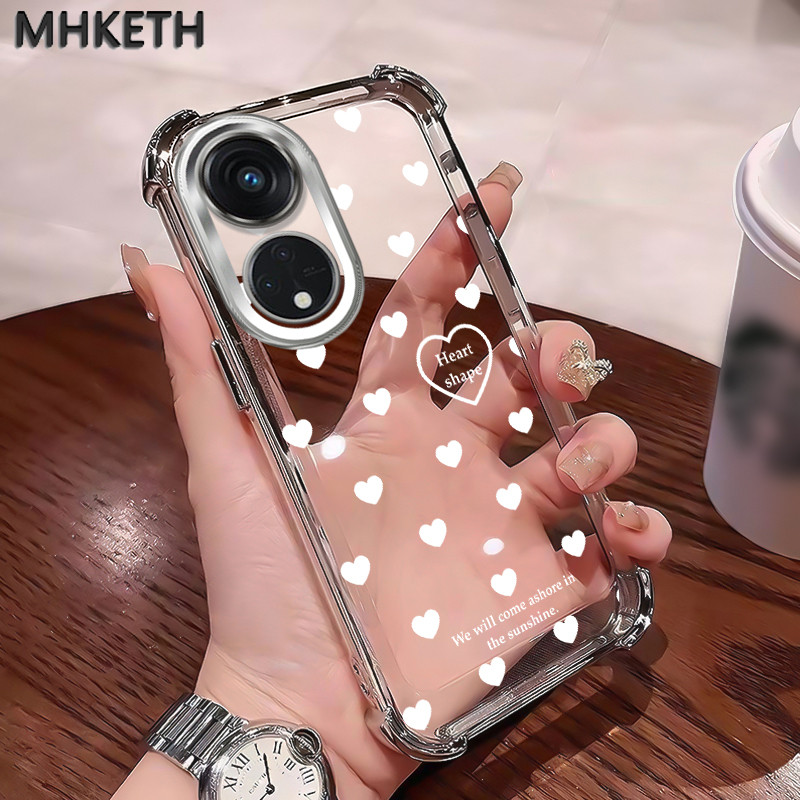 MHKETH เคสสำหรับ OPPO Reno 8T 5G เคสโทรศัพท์แบบใสชุบขอบมีแอร์แบ็กกันตกทั้งสี่มุม