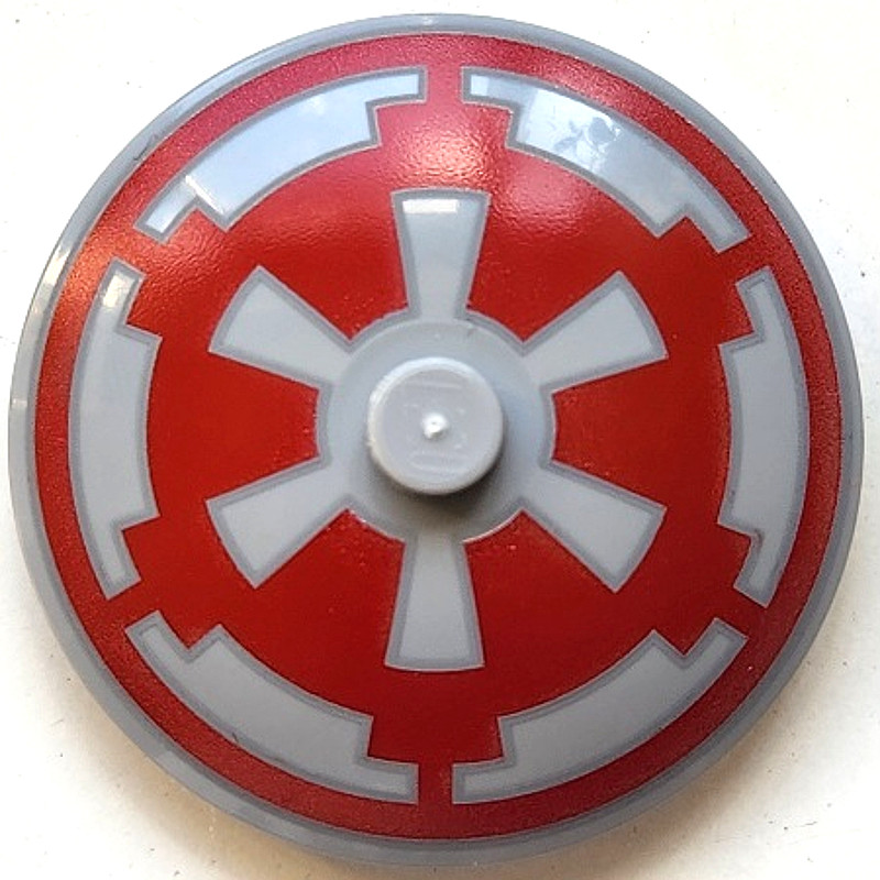 Brick2cube Part - Dish 4 x 4 Inverted (Radar) with Solid Stud with Red SW Imperial Logo Pattern - 39