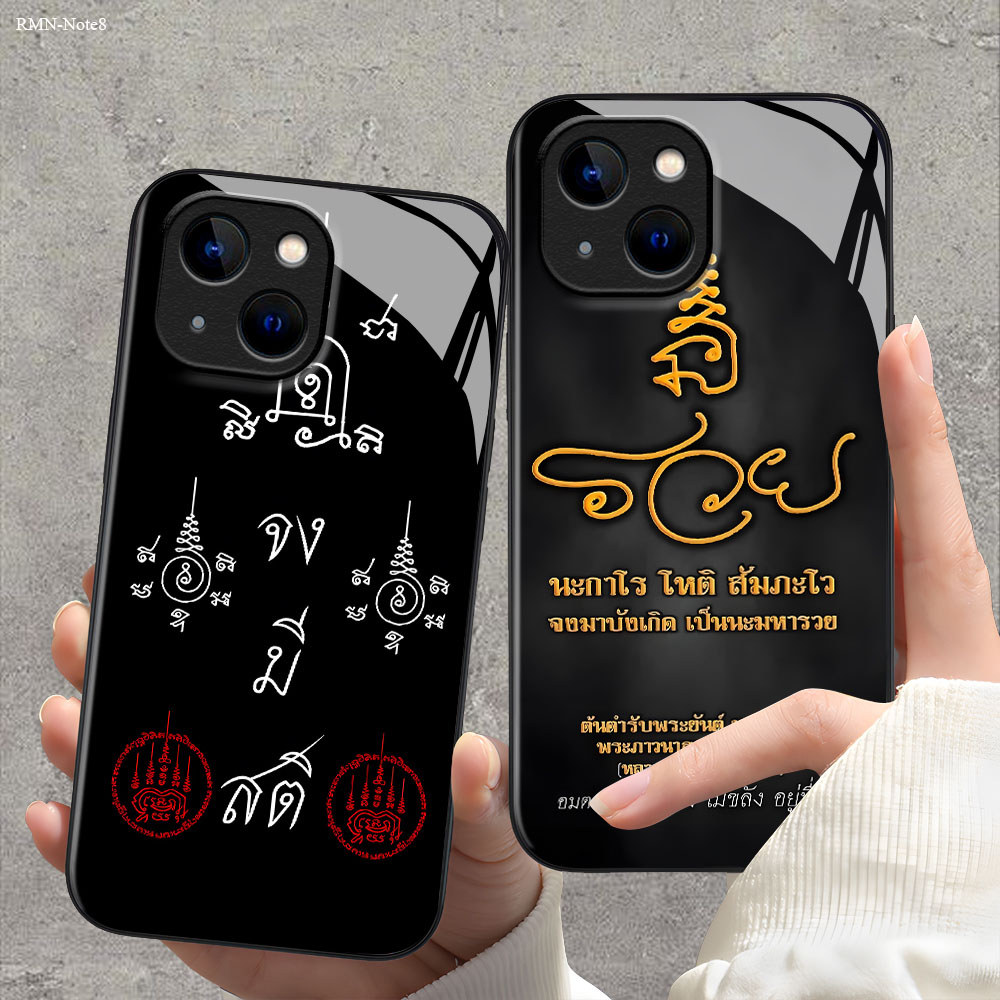 เคส For Xiaomi Redmi Note 14 13 12 11 11S 10 10S 9S 9 8 Pro Plus 4G 5G เคสเรดมี เคสโทรศัพท์ Phone Glass Case BLK