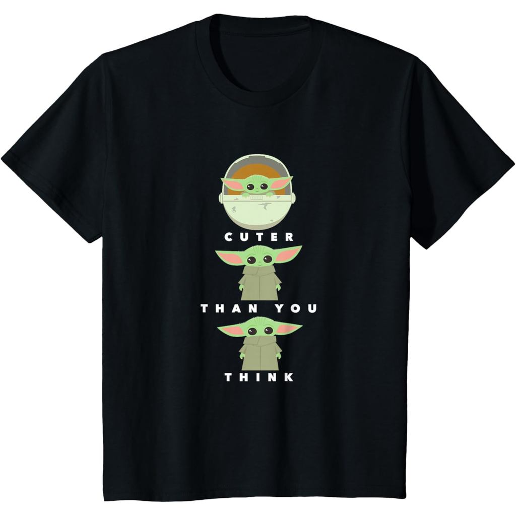 เสื้อยืดสีเหลืองอําพันสําหรับเด็กและผู้ใหญ่ 24 วินาที Star Wars The Mandalorian Grogu Cuter Than You Think เสื้อยืดผ้าฝ้ายหวี