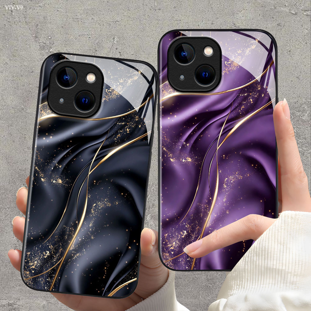 เคส For VIVO V23 V23E V21 V20 V19 V15 V11i V9 SE Pro 4G 5G เคสโทรศัพท์ เคสมือถือ เคสวีโว่ เคสแข็ง Phone Glass Case BLK