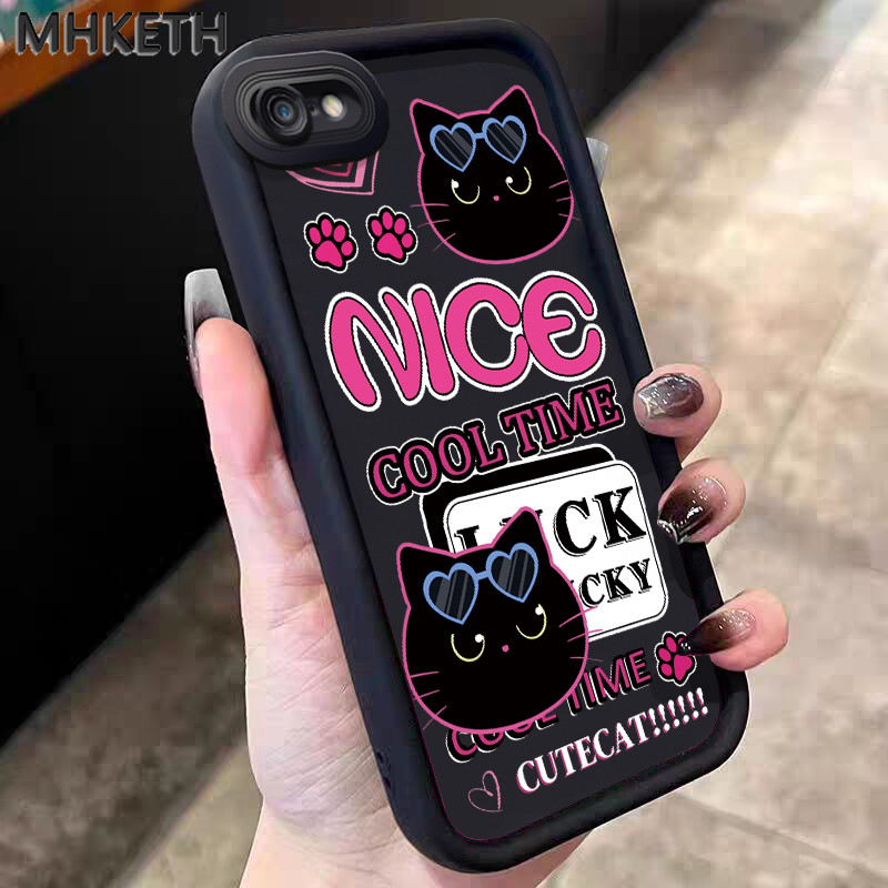 MHKETH เคสสำหรับ iPhone 6 Plus 6s Plus 7 Plus 8 Plus SE 2020 X Xr Xs Max เคสโทรศัพท์ซิลิโคนลายแมวน่ารักกันกระแทก