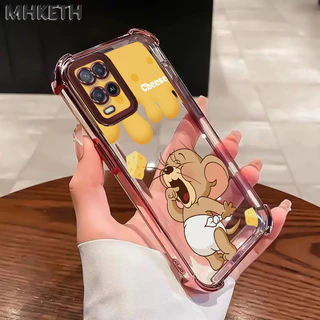 MHKETH เคสสำหรับ OPPO A54 เคสโทรศัพท์ลายการ์ตูนสุดฮิตโปร่งใสชุบอิเล็กโทรไลต์กันกระแทก