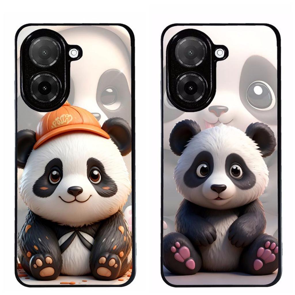 เคสโทรศัพท์สําหรับ POCO C71 Panda ความงามการป้องกันสีดํา