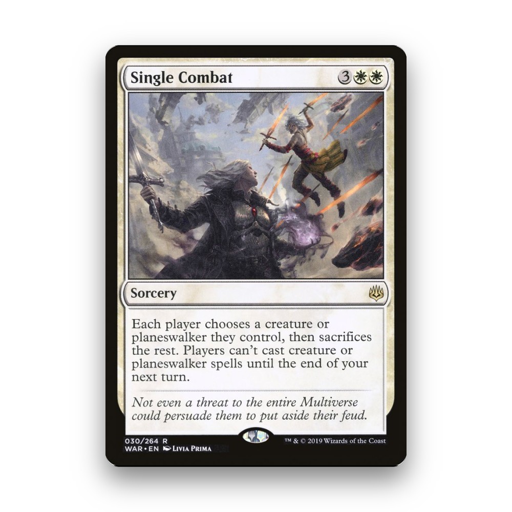 [MTG] Single Combat (#30) [WAR] [WHITE] [RARE] | Magic the Gathering