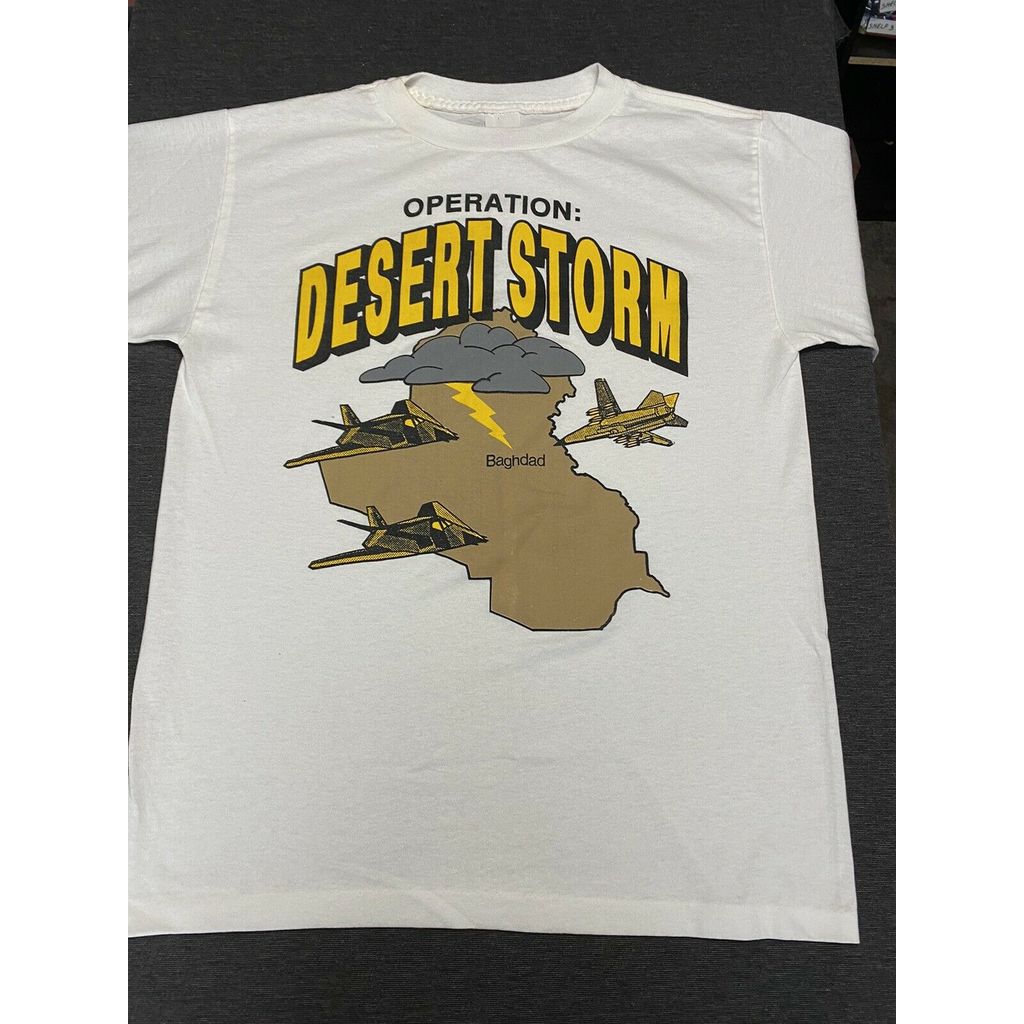 ฤดูร้อนใหม่ร้อนผู้ชายเสื้อยืดVINTAGE 90S Desert Storm Gulf War Irac Stealthผ้าฝ้ายแขนสั้นO-คอMens Tเ