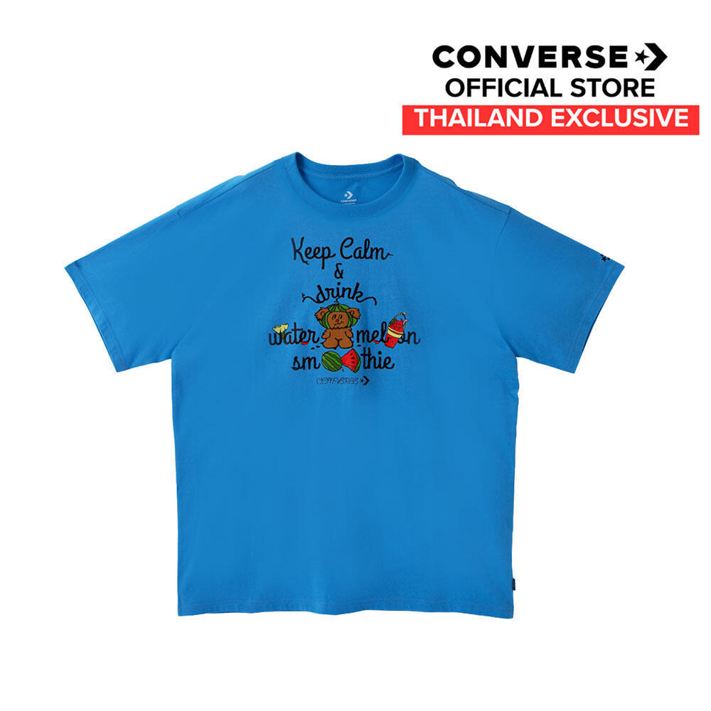 CONVERSE เสื้อ TYPHOON ATE WATERMELON SMOOTHIE OS TEE BLUE UNISEX 1230028BU_U6BLXX