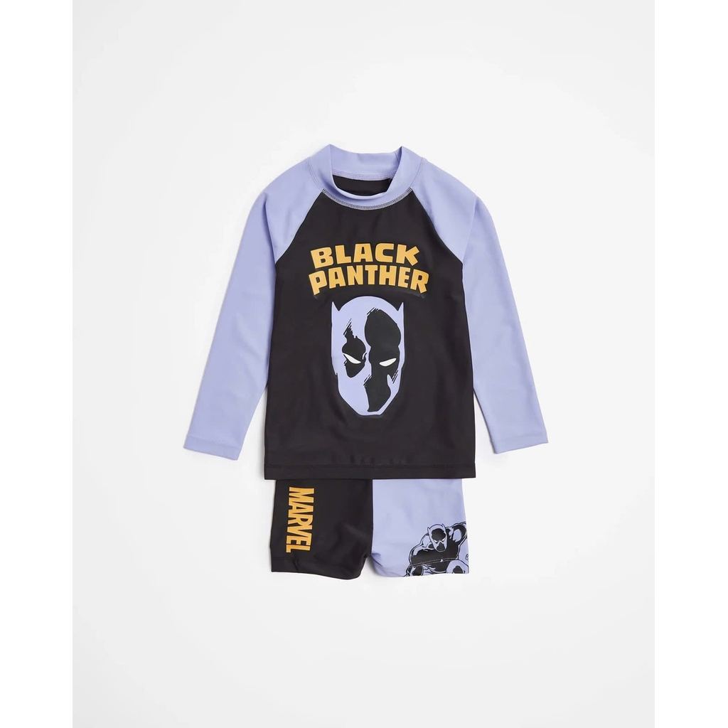DB00015 - Marvel Mario, Spiderman, Black Panther ชุดว่ายน้ําสําหรับเด็กผู้ชาย ไซส์ 2-8y