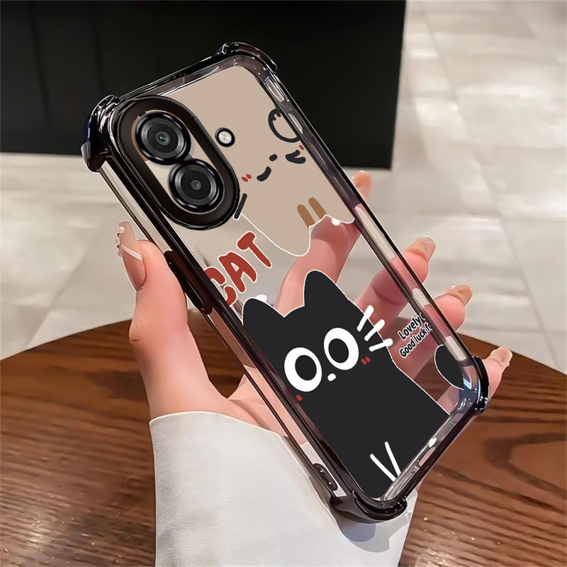 เคสสำหรับ Samsung A07 M07 F07 F70E 5G M17E 5G เคสโทรศัพท์แบบใหม่โปร่งใสซิลิโคนแมวน่ารักป้องกันการตกปกป้องกันกระแทก – โปรปัง