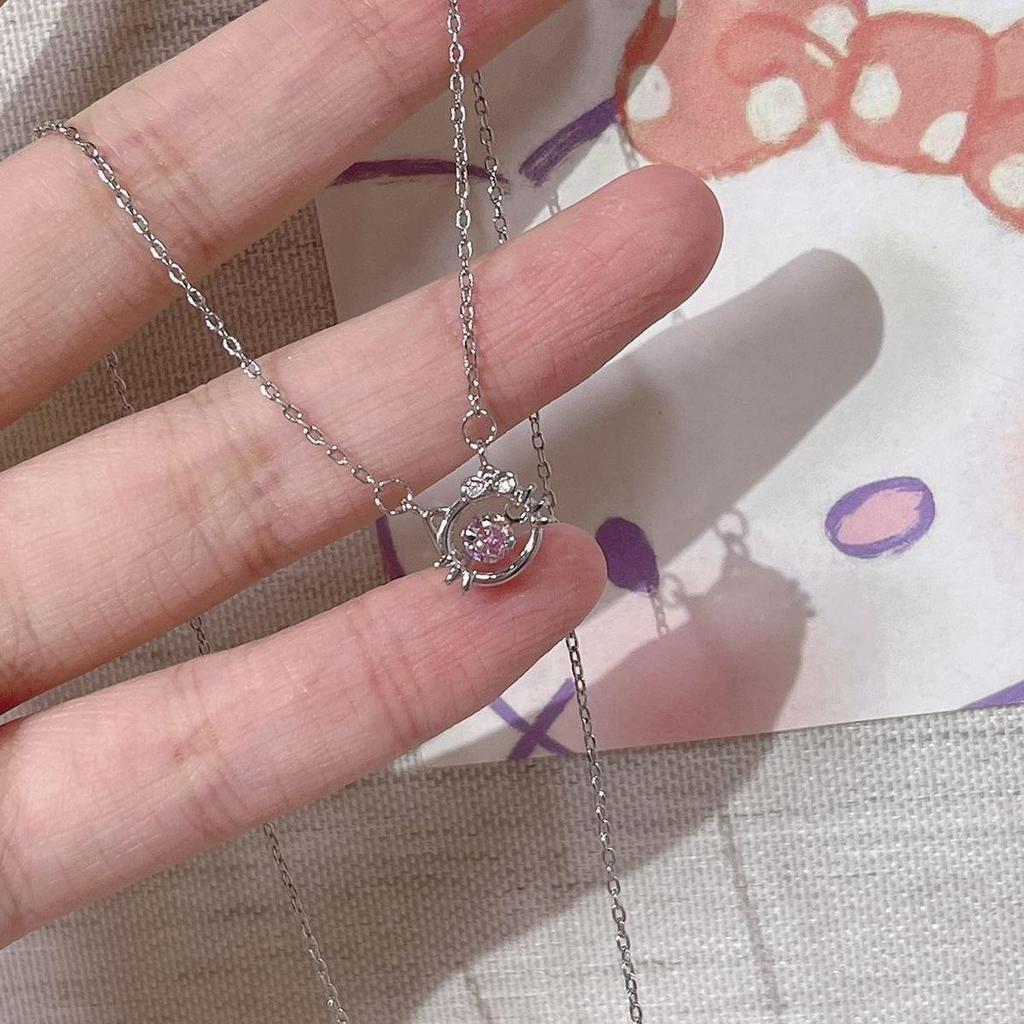 สร้อยคอบางเรียบหรู SPN601.46137 Collection [DoRa Jewelry] - โบว์ ไม้กางเขน สีส้ม สะพาน
