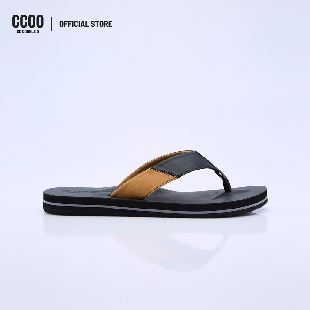 CC DOUBLE O PU LEATHER FLIP FLOPS ผู้ชาย รองเท้าแตะหนัง PU รุ่น O26SSMC003 (SS26 #C1)