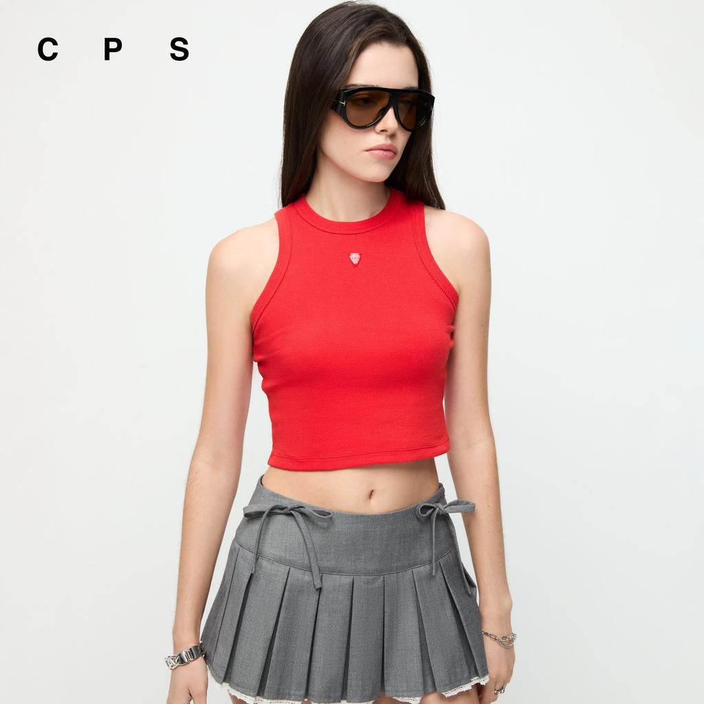 CPS เสื้อกล้ามแต่งโลโก้ปิ๊กกีตาร์ ผู้หญิง BASIC SIGNATURE TANK TOP รุ่น C26SGWA109 (SS26#P1)