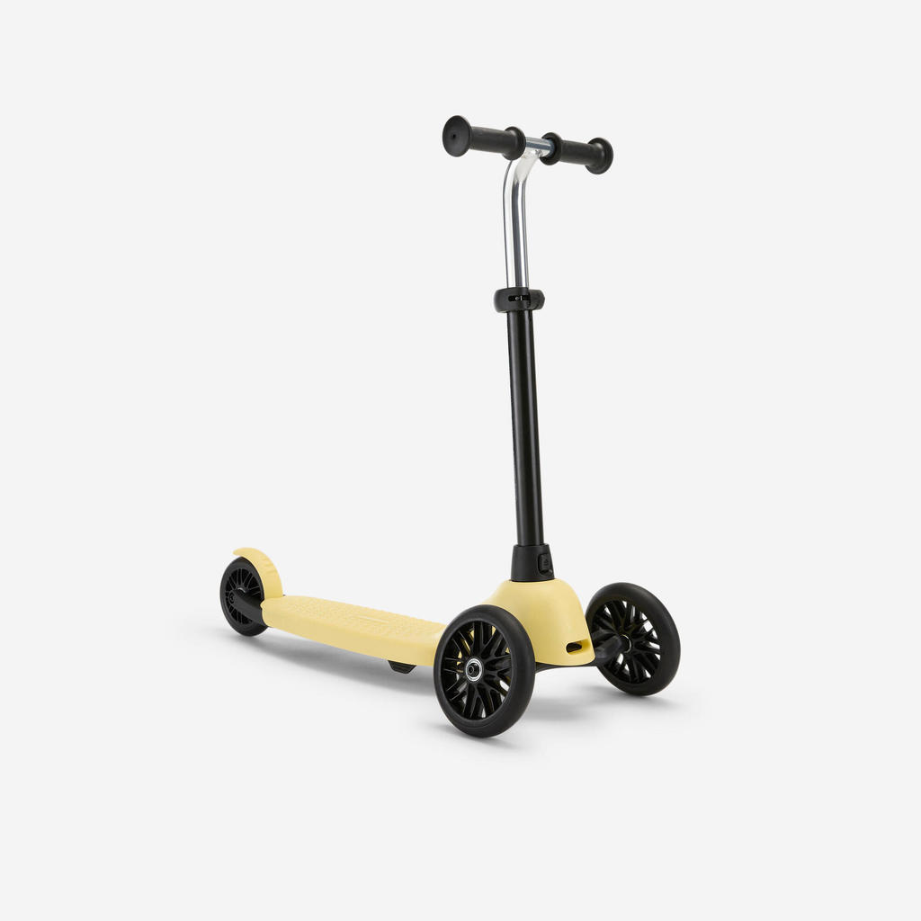สกู๊ตเตอร์ 3 ล้อ บีทวิน (Btwin) สำหรับเด็ก รุ่น B100 (สีเหลือง) - ดำรมควัน,เหลืองเรืองแสง | Btwin B1