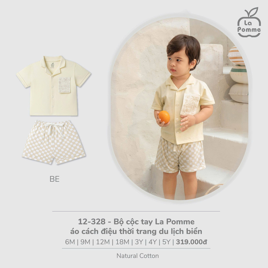 (6M-4Y) LA POMME - ชุดเสื้อแขนกุด La Pomme สําหรับแฟชั่นเที่ยวทะเล - SS26.T4D ZZ
