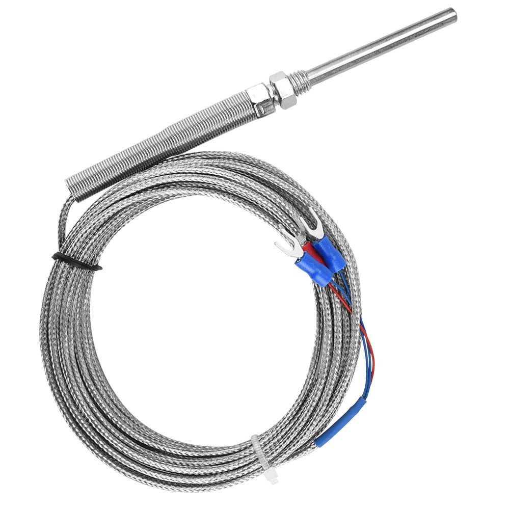 Dubth M8 Thread PT100 Platinum Resistor Thermocouple 50mm Probe Temperature Sensor Wire 0-400℃ (5 ม.