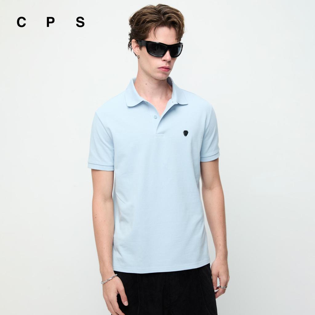 CPS เสื้อโปโลแขนสั้นแต่งโลโก้ปิ๊กกีตาร์ ผู้ชาย PIQUE SIGNATURE POLO รุ่น C26SGMA034 (SS26#P1)