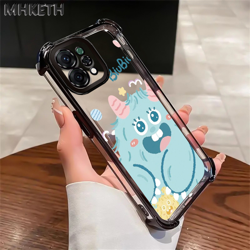 MHKETH เคสสำหรับ OPPO Reno 14 5G 14 Pro 5G Reno 14F 5G เคสโทรศัพท์ใส่ชุบสีลายมอนสเตอร์น่ารักกันกระแทก