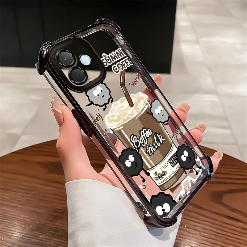 เคสสำหรับ OPPO A5 Pro 4G A5 Pro 5G A5 Energy เคสโทรศัพท์แบบใหม่โปร่งใสซิลิโคนกาแฟฤดูร้อนซอฟต์เชลล์กันกระแทก