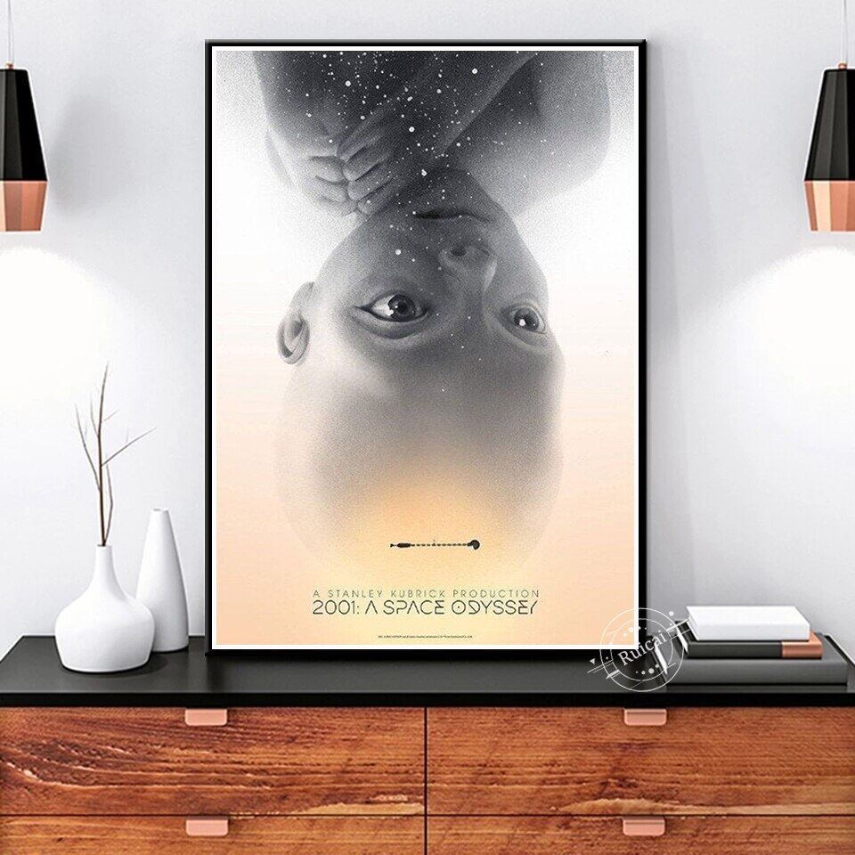 2001 a Space Odyssey โปสเตอร์ภาพยนตร์ผ้าใบศิลปะพิมพ์ตกแต่งผนังบ้าน