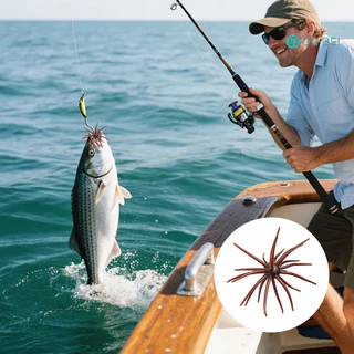 DR.BEI 2 ชิ้น 9 เซนติเมตร/2.8 กรัม TPE Bionic Sea Urchin Lure ลอยจําลอง Sea Urchin เหยื่อประดิษฐ์ Shore River Lake ตกปลาน้ําเค็ม Fuzzy Soft Lure Bass อุปกรณ์ตกปลา