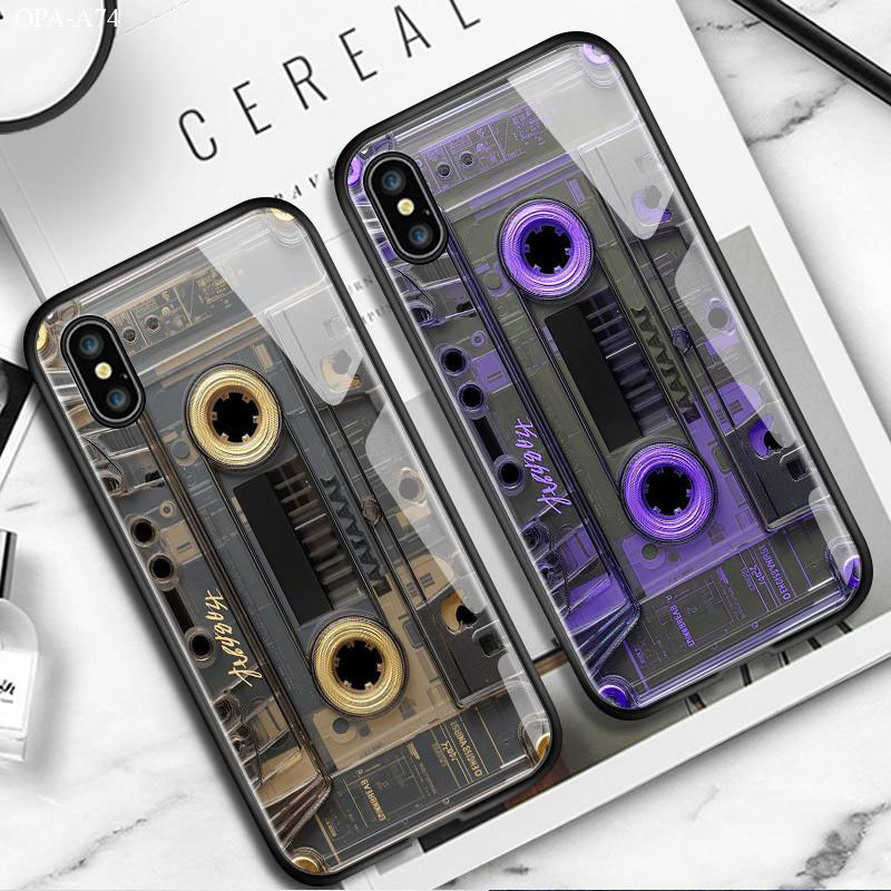 เคส For OPPO A98 A96 A95 A94 A93 A92 A91 A83 A79 A78 A77 A76 A74 4G 5G เคสโทรศัพท์ เคสออปโป้ Phone Glass Case BLK