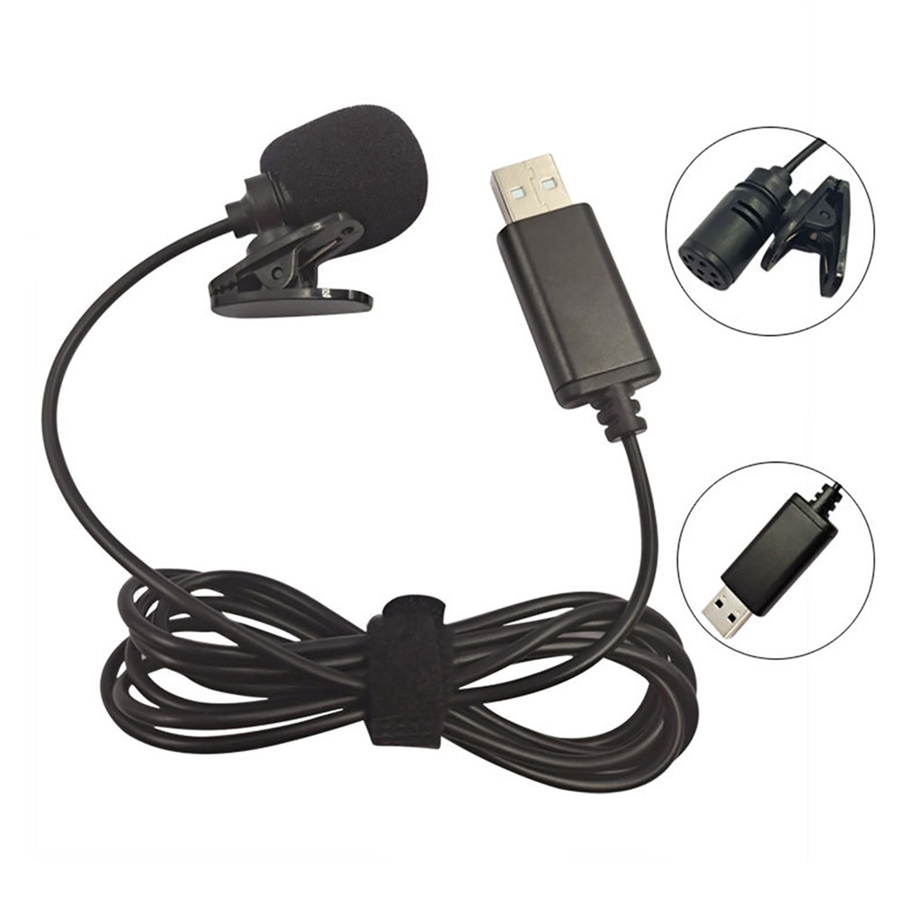 USB Lavalier Lapel Condenser Microphone Omnidirectional Wired Clip-on Mic Hands Free Plug & Play for Computer PC Laptop Video Conference Chatting Live Streaming Recording Online Cl