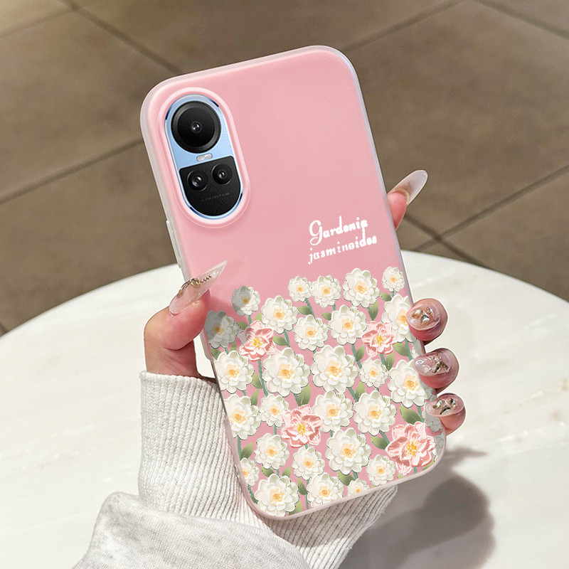 เคสสำหรับ OPPO Reno 10 5G Reno 10 Pro 5G เคสโทรศัพท์เรียบง่ายดอกไม้โรแมนติกซิลิโคนซอฟต์เชลล์กันกระแทก