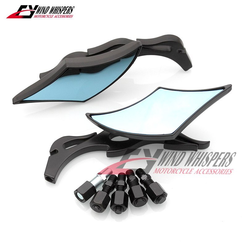 สีดํารถจักรยานยนต์ด้านหลังดูกระจกสําหรับ Honda Steed Shadow Magna 400 600 750 XV125 250 400 VN400 80