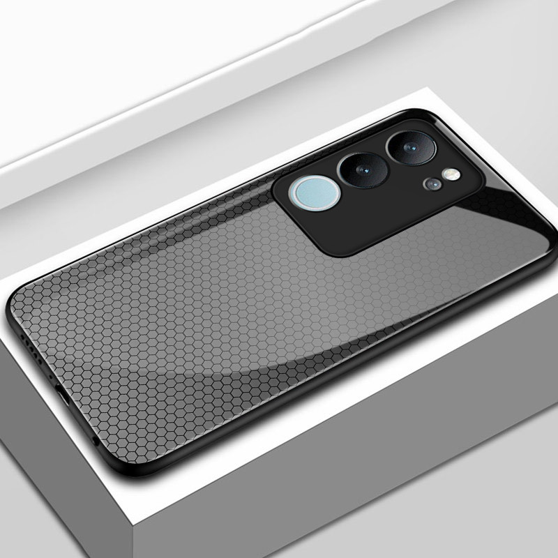 เคสสำหรับ VIVO V29 5G V29 Pro 5G V29E 5G V27 5G V27 Pro 5G เคสโทรศัพท์เรียบง่ายรูปทรงรังผึ้งเปลือกแก้วกันกระแทก