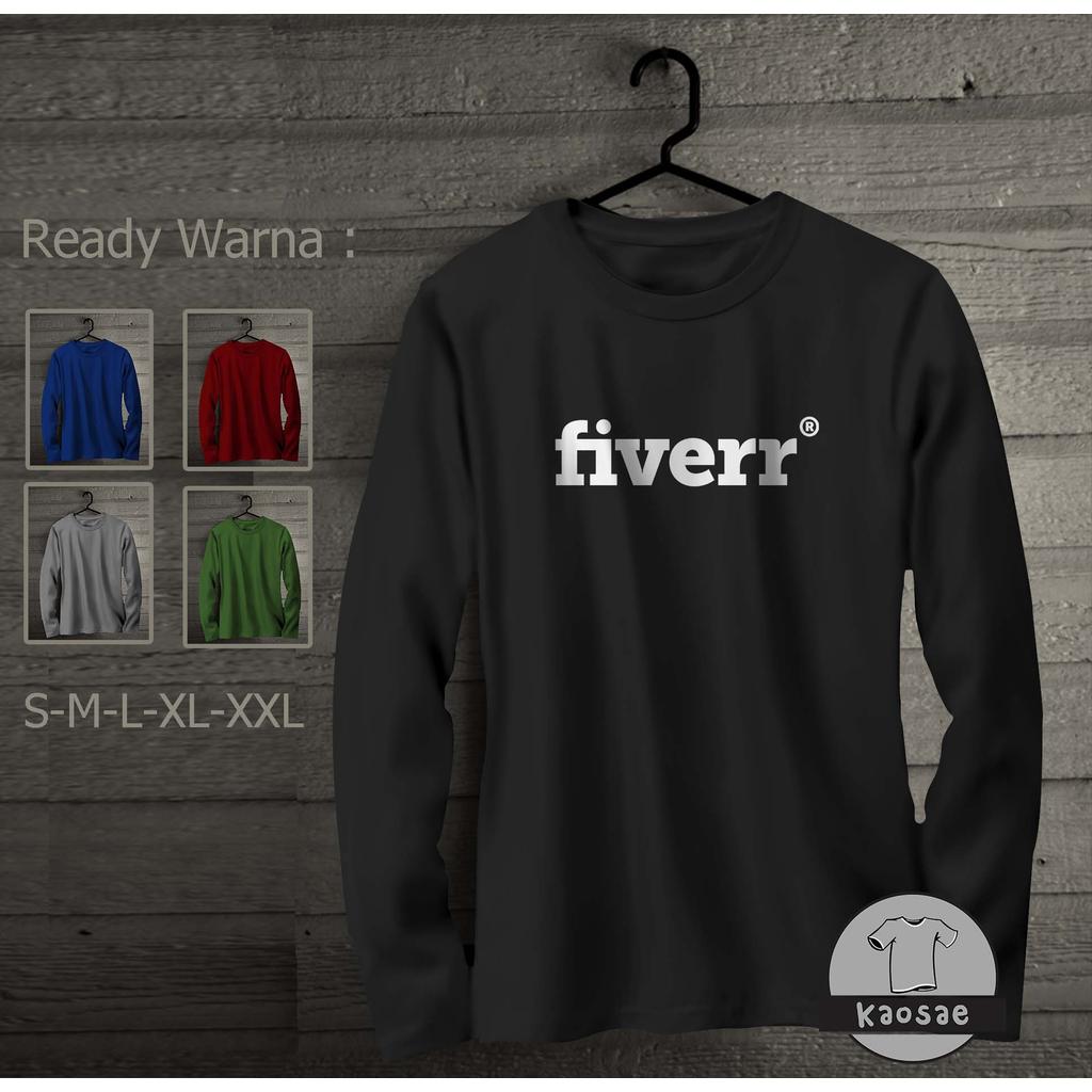 Fiverr Logo เสื้อยืดแขนยาว Distro T-Shirt